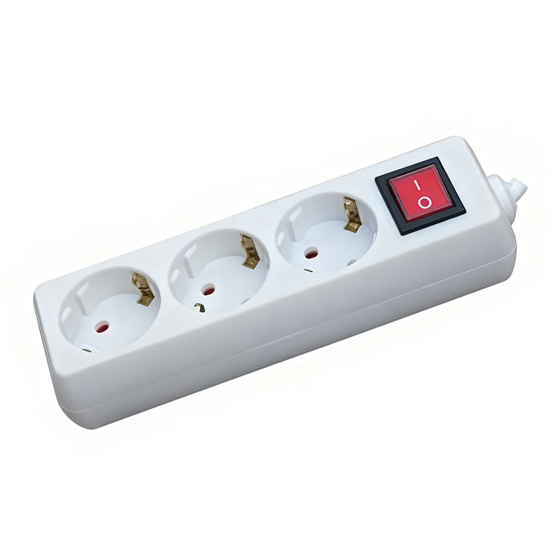 Tira de energia retrátil do soquete da extensão de Schuko da UE com interruptor de balancim