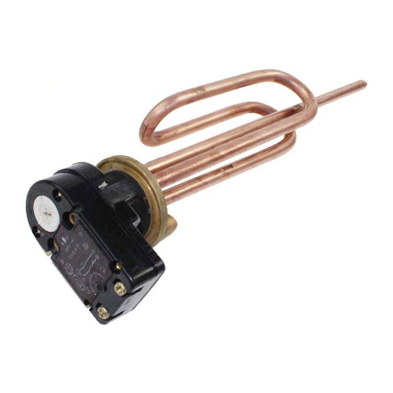 Elemento de aquecimento de água em tubo de cobre folheado a níquel FP-559 com termostato ajustável